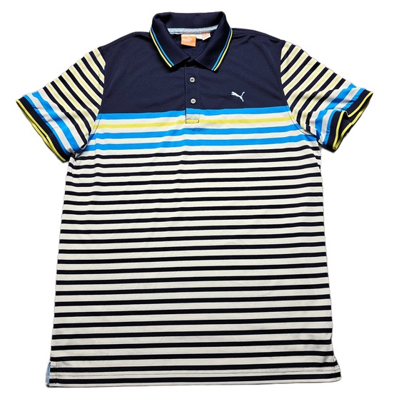 Puma Other - Puma Polo Shirt Mens XL Multi Striped Dry Cell Embroidered Logo Short Sleeve